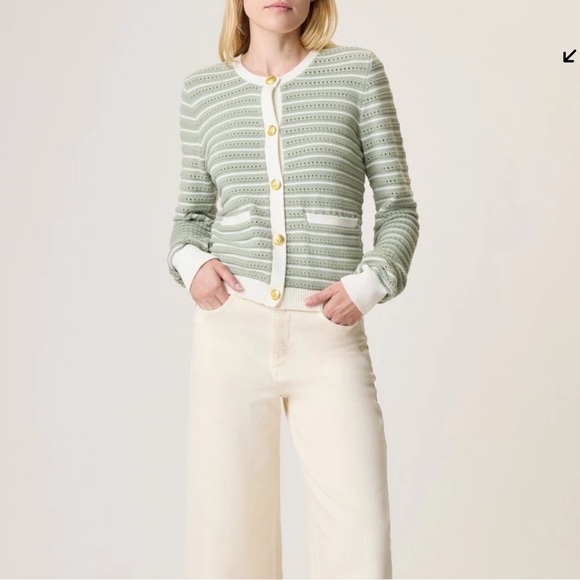 Rag & Bone Green and White Knit Top - Picture 1 of 10